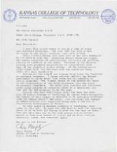 Letter written by TOT president from 1990 to 1991, Chris Murphy, addressed to the future president of TOT.