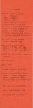 Red bookmark with text listing the services of the KCT library.