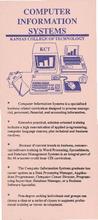 Light pink flier advertising the Computer Information Systems curriculum at Kansas College of Technology.