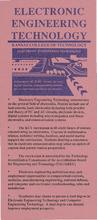 Dark pink flier advertising the Electronic Engineering Technology curriculum at Kansas College of Technology