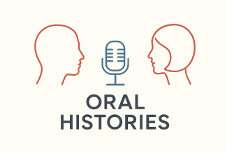 image of 2 characters speaking into a microphone